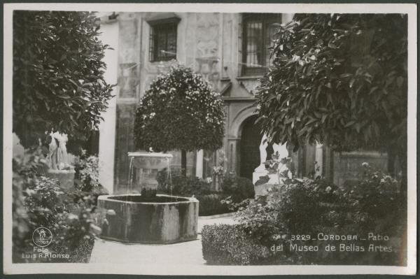 Cordova (Cordoba) - Museo di Belle Arti - Patio, chiostro - Giardino - Alberi di arancio - Fontana