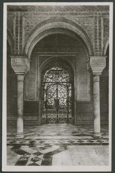 Siviglia - Casa de Pilatos - Interno - Portici - Decorazione - Arco - Colonne - Cancello