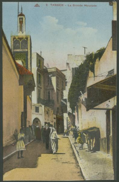 Tangeri - Kasbah (Casbah) - Grande moschea - Minareto - Vicolo - Palazzi - Persone