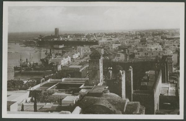 Rabat - Kasbah (casbah) degli Oudaias - Fortificazione, mura - Torre Hassan, minareto - Oceano Atlantico - Veduta dall'alto - Panorama