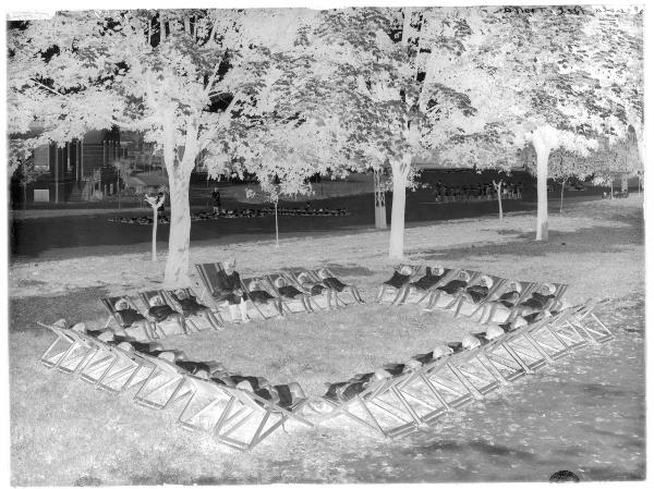 Milano - parco Trotter - scuola 'Umberto di Savoia' - scuola all'aperto - cura del sole