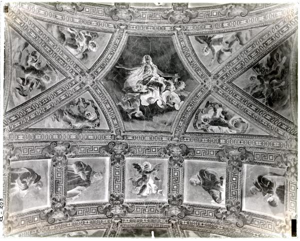 Dipinto - Affresco - Maria Maddalena elevata al cielo da angeli - Daniele Crespi - Volta - Certosa di Garegnano - Milano