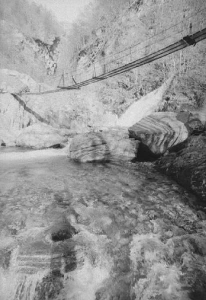 Ponte sospeso sul fiume Verzasca