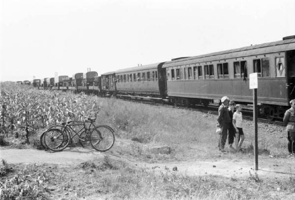 Campagna di Russia. Viaggio attraverso l'Ungheria - treno in sosta - campagna