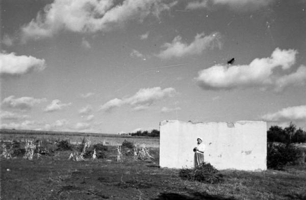 Campagna di Russia. Ucraina - Mogila Surijska [?] - raccolta del fieno - contadina