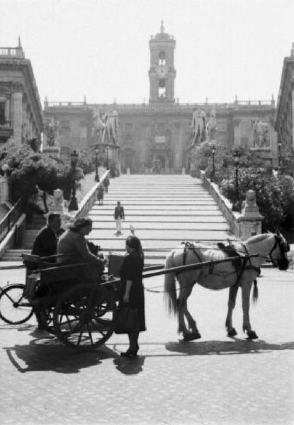 Roma - piazza del Campidoglio. Veduta della piazza dalla scalinata
