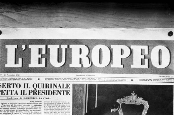 Prima pagina del "L'Europeo"