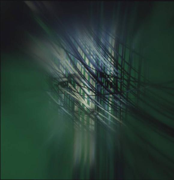 Klaustrofobia. Ritratto maschile - autoritratto dell'artista "Strisce". Luce verde