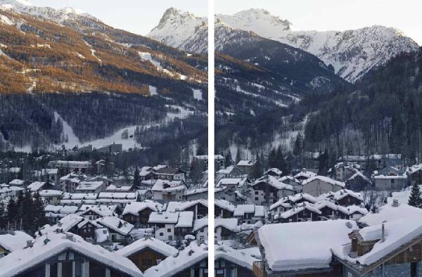 Corpi di reato. Bardonecchia - Veduta - Città - Case - Tetti con la neve - Montagna