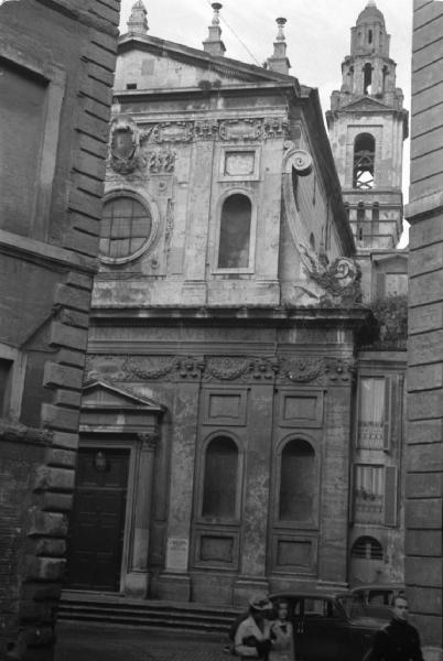 Sopralluogo per il film "Tosca". Roma - Facciata della Chiesa di Santa Caterina dei Funari - Campanile
