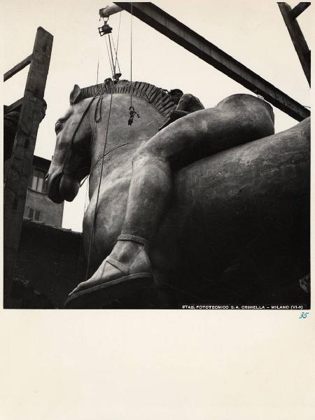 Milano - Fonderia Artistica Battaglia - Statua equestre "Il genio italico" - Assemblaggio