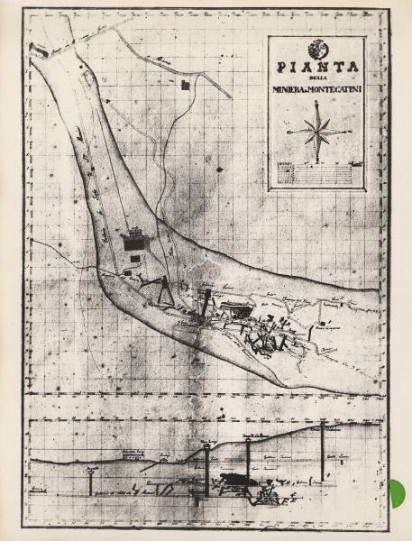 Montecatini Val di Cecina - Riproduzione di documento - Pianta della miniera di rame