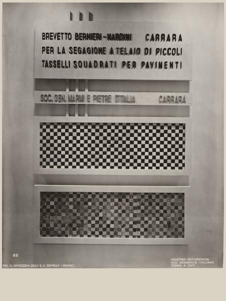 Roma - Mostra autarchica del minerale italiano del 1938 - Padiglione Marmi e Pietre - Pannello