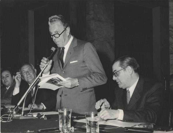 Milano - Sede Montedison - Assemblea degli azionisti del 1970 - Intervento di Aldo Cicoletti