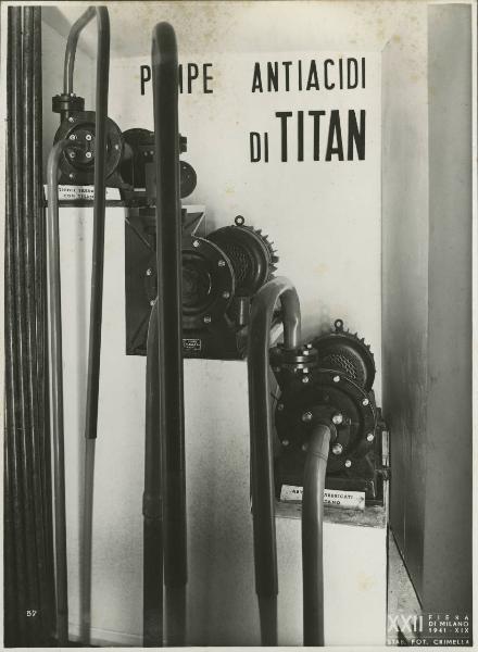 Milano - Fiera campionaria del 1941 - Padiglione Montecatini - Pompe antiacidi di Titan