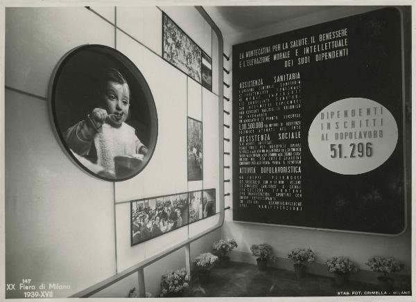 Milano - Fiera campionaria del 1939 - Padiglione Montecatini - Assistenza e dopolavoro