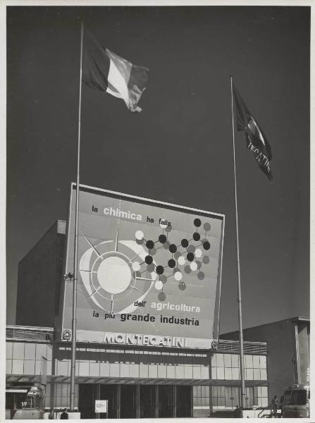 Milano - Fiera campionaria del 1955 - Padiglione Montecatini - Pannello decorativo - Centro mobile di propaganda agraria