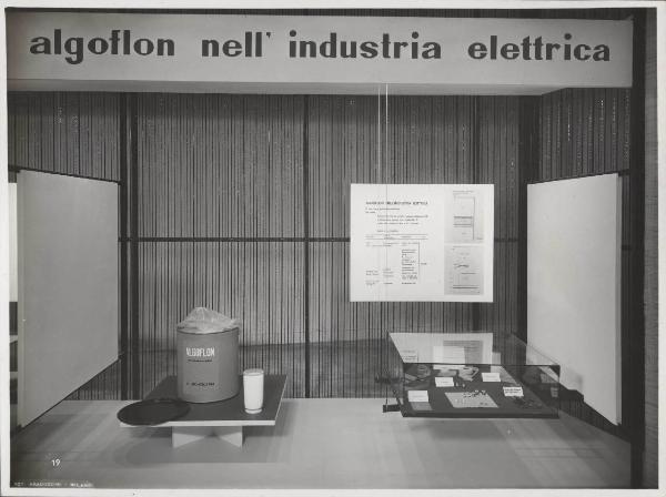 Milano - Fiera campionaria del 1955 - Padiglione Montecatini - Sala materie plastiche - Stand Algofon nell'industria elettrica