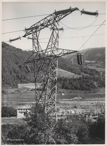 Ponte Gardena - Impianto idroelettrico - Linea elettrica aerea 130 kV - Palo a traliccio a fusto a Y