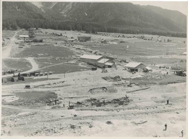 Curon Venosta - Impianto idroelettrico - Laghi di Resia - Cantiere - Costruzione serbatoio di San Valentino - Veduta