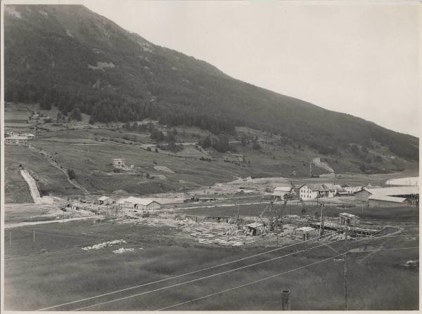 Curon Venosta - Impianto idroelettrico - Laghi di Resia - Cantiere - Costruzione diga di San Valentino - Veduta