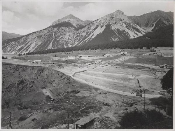 Curon Venosta - Impianto idroelettrico - Laghi di Resia - Cantiere - Costruzione diga di San Valentino - Veduta