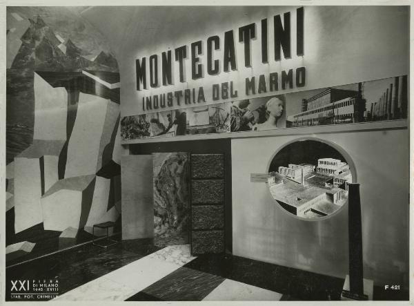 Milano - Fiera campionaria del 1940 - Padiglione Montecatini - Sala marmi