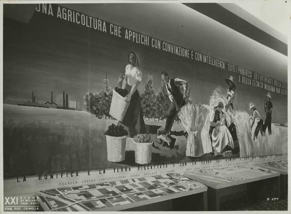 Milano - Fiera campionaria del 1940 - Padiglione Montecatini - Sala dell'agricoltura - Plastici
