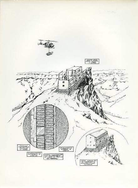 Riproduzione di un disegno - Ultrasil - Monte Rosa - Rifugio Capanna regina Margherita