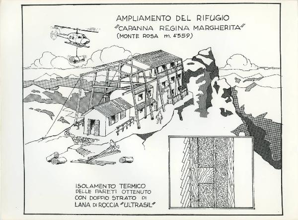 Riproduzione di un disegno - Ultrasil - Monte Rosa - Ampliamento rifugio Capanna regina Margherita