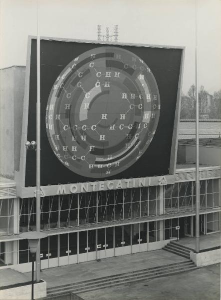 Milano - Fiera campionaria del 1964 - Padiglione Montecatini - Esterno - Pannello - Particolare