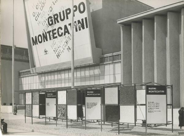 Milano - Fiera campionaria del 1958 - Padiglione Montecatini - Esterno - Dettaglio pannello Montecatini