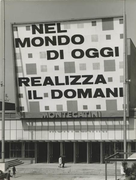 Milano - Fiera campionaria del 1961 - Padiglione Montecatini - Esterno - Pannello