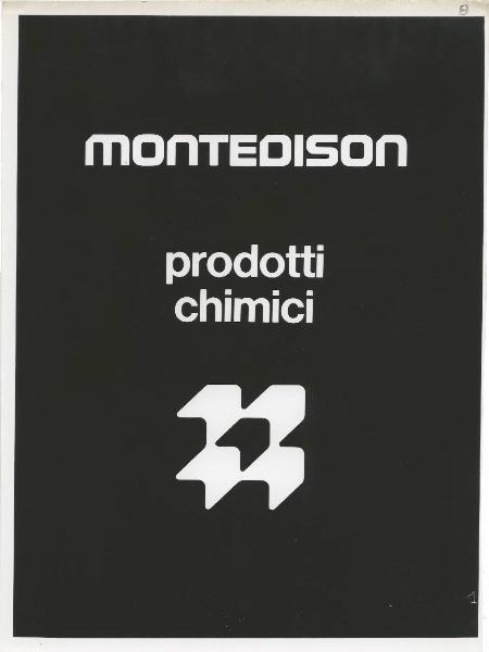 Milano - Fiera campionaria del 1973 - Padiglione Montedison - Riproduzione di pannello espositivo - Prodotti chimici - Logo Montedison