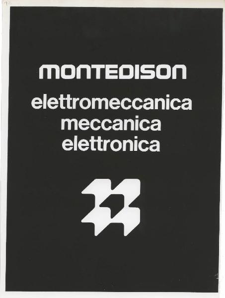 Milano - Fiera campionaria del 1973 - Padiglione Montedison - Riproduzione di pannello espositivo - Elettromeccanica meccanica elettronica - Logo Montedison