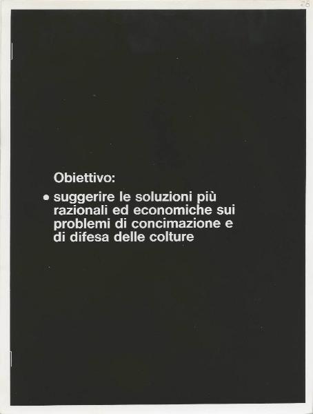 Milano - Fiera campionaria del 1973 - Padiglione Montedison - Riproduzione di pannello espositivo - Agricoltura - Obiettivo