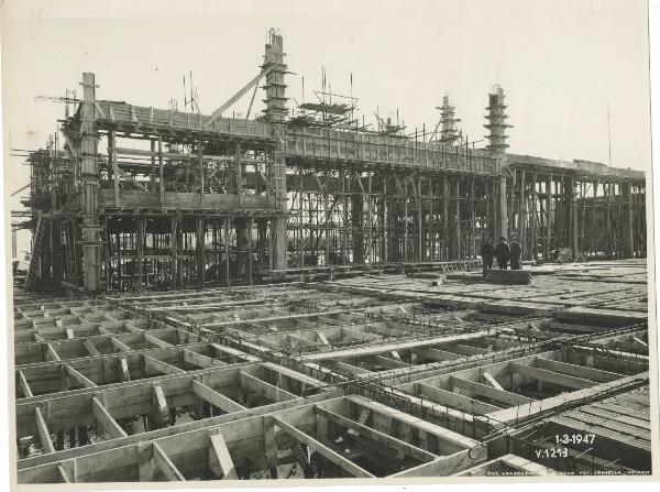 Milano - Fiera campionaria del 1947 - Padiglione Montecatini - Lavori di ricostruzione postbellica