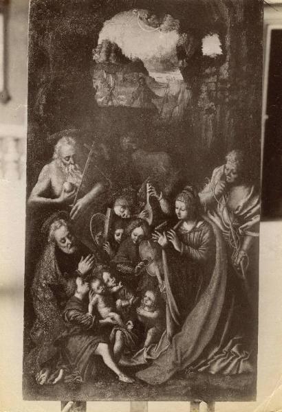 Dipinto - Adorazione del Bambino e Annuncio ai pastori - Giovanni Battista Della Cerva (attr.) - Milano - Brera - Pinacoteca