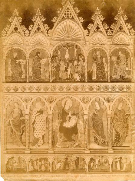 Dipinto - Madonna e bambino Crocifissione e Santi - Venezia - Galleria dell'Accademia