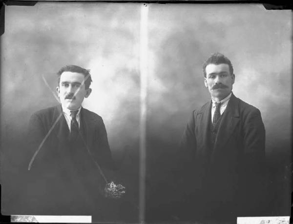 Uomo - ritratto - mezzo busto [committenza Cristiani Umberto - Casatisma] [a sinistra]
Uomo - ritratto - mezzo busto [committenza Arneri Napoleone - Rivanazzano] [a destra]