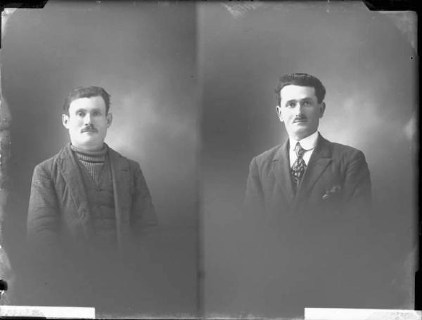 Uomo - ritratto - mezzo busto [committenza Fiori Ercole - Voghera] [a destra]
Uomo - ritratto - mezzo busto [committenza Bianchi Emilio - Campoferro] [a sinistra]