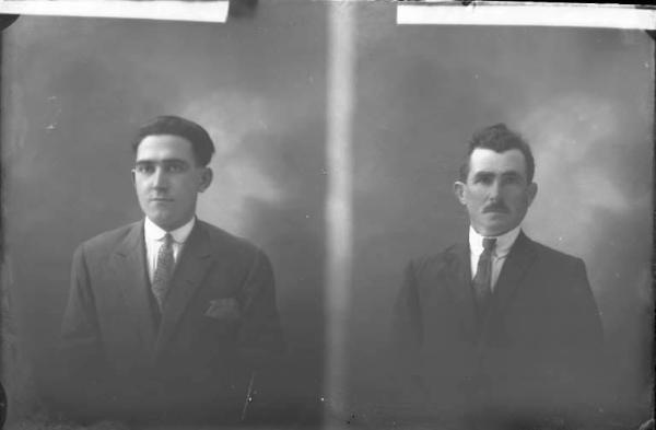 Uomo - ritratto - mezzo busto [committenza Depaoli Luigi - Cervesina] [a destra]
Uomo - ritratto - mezzo busto [committenza Gabetta Ersilio - Voghera] [a sinistra]