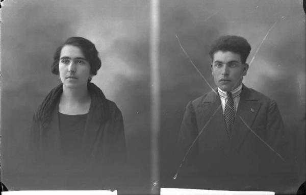 Uomo - ritratto - mezzo busto [committenza Romani Fausto - Cervesina] [a destra]
Donna - ritratto - mezzo busto [committenza Mangiardino Maria - Pontecurone] [a sinistra]