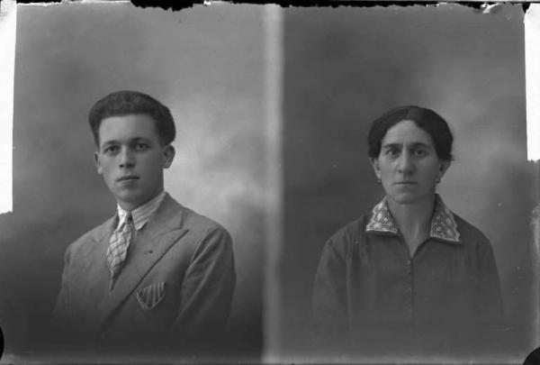 Donna - ritratto - fototessera [committenza Angelini Giuseppina - Voghera] [a destra]
Uomo - ritratto - fototessera [committenza Manstretta Rag. Gino - Voghera] [a sinistra]