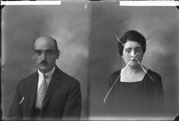 Donna - ritratto - fototessera [committenza Lugano Gemma - Voghera] [a destra]
Uomo - ritratto - fototessera [committenza Guerrini Francesco - Codevilla] [a sinistra]