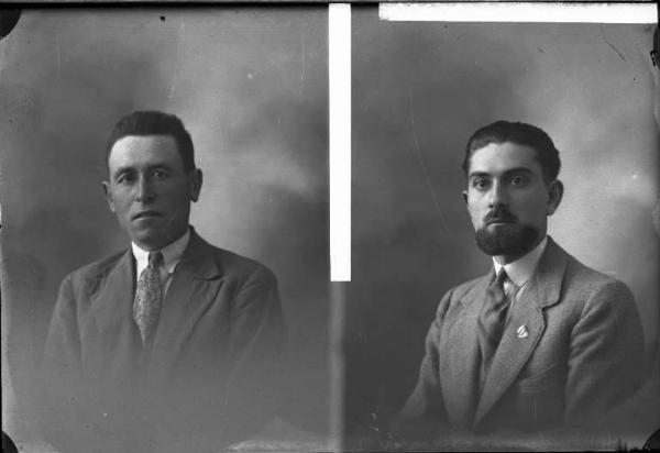 Uomo - ritratto - fototessera [committenza Gatti Attilio - Silvano Pietra] [a destra]
Uomo - ritratto - fototessera [committenza Beccaria Enrico - Cervesina] [a sinistra]