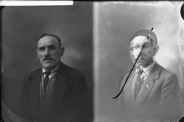Uomo - ritratto - fototessera 
Uomo - ritratto - fototessera [committenza Alberico Cesare - Medassino, macellaio] [a sinistra]