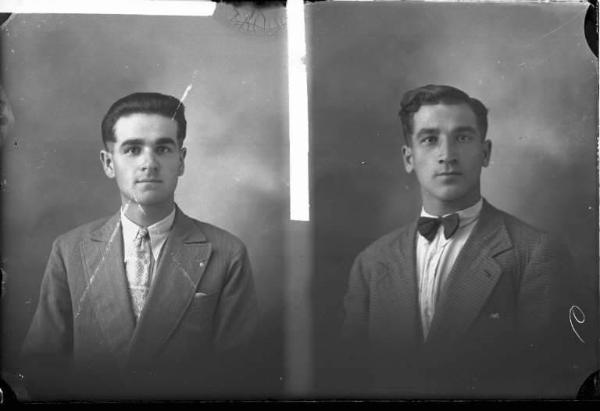 Uomo - ritratto - fototessera [committenza Gatti Antonio - Lungavilla] [a destra]
Uomo - ritratto - fototessera [committenza Grossi Pietro - Oriolo] [a sinistra]