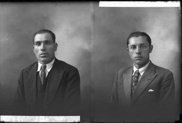 Uomo - ritratto - fototessera [committenza Baraldi Giuseppe - Voghera] [a destra]
Uomo - ritratto - fototessera [committenza Barberini Luigi - Fumo] [a sinistra]