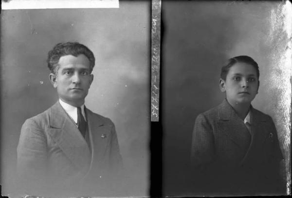 Bambino - ritratto - fototessera [committenza Speranza Carlo e bimbo - Voghera] [a destra]
Uomo - ritratto - fototessera [committenza Gandini Vittorio - Voghera] [a sinistra]